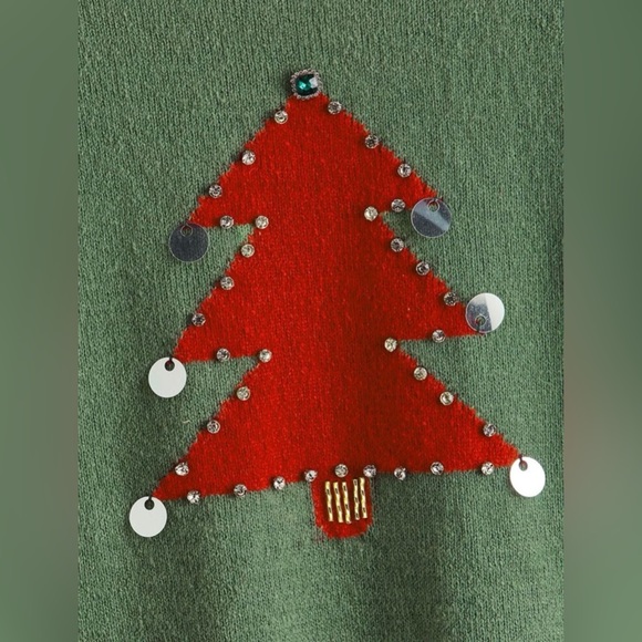πShein Christmas Pattern Rhinestone Detail S Size Sweater - Picture 5 of 7